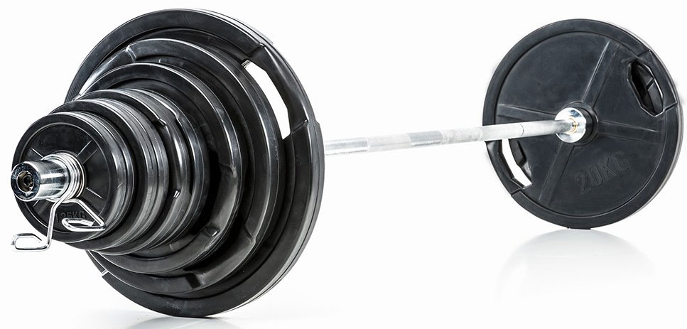 Bild von Langhantelsatz 140kg 50mm- Gummi Gripper