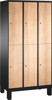 Bild von Garderobenschrank doppelstöckig, 6 Fächer S3000 Evolo mit 300 mm Abteilbreite, mit Füßen