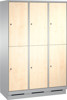 Bild von Garderobenschrank doppelstöckig, 6 Fächer S3000 Evolo mit 400 mm Abteilbreite, mit Sockel