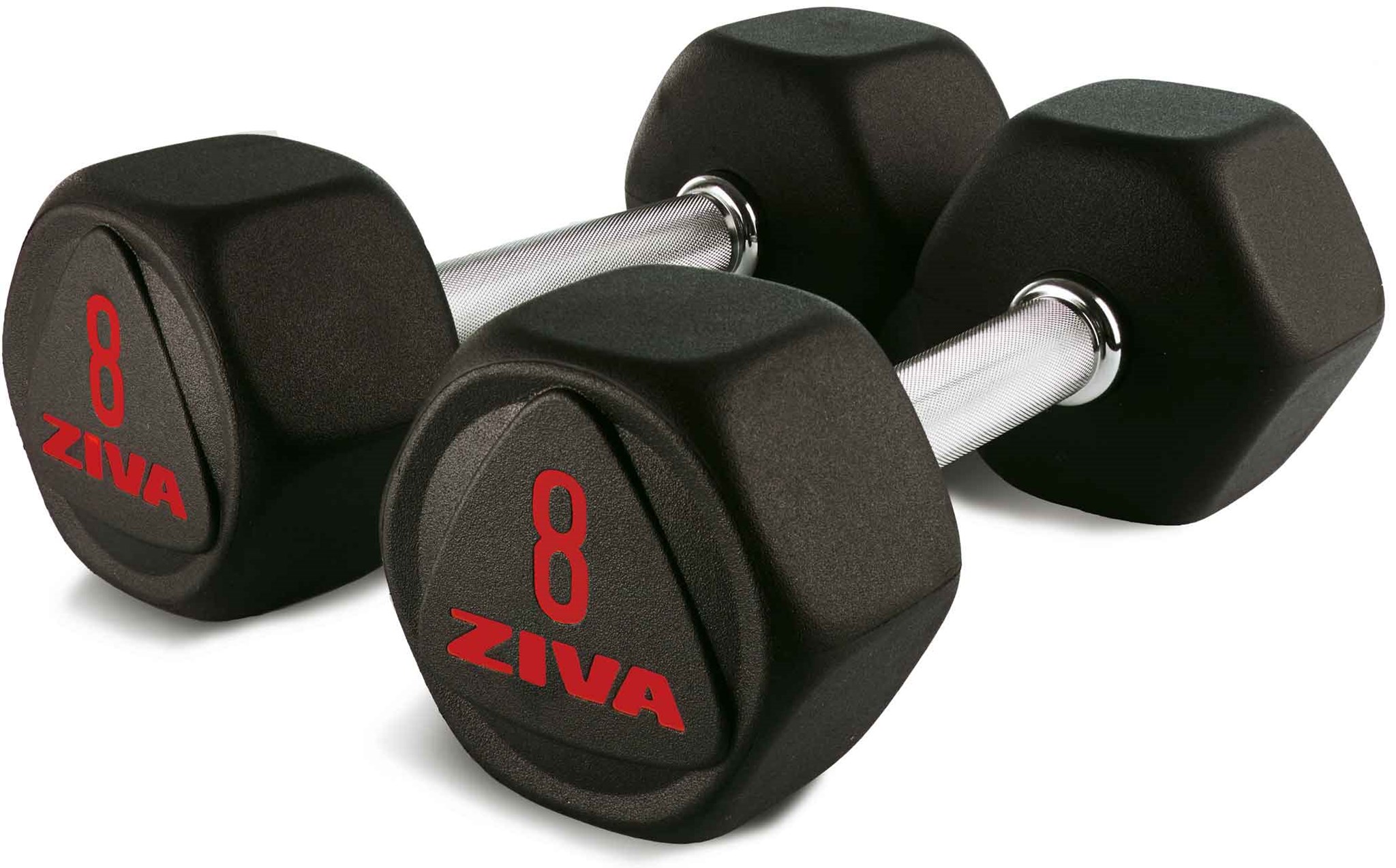Bild von ZIVA SL Premium Hexagon Gummi Kurzhanteln 2 - 50 kg