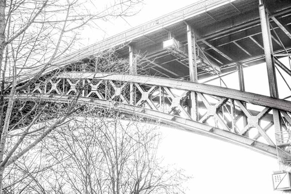 Bild von Brücke 0007 Bild auf Fotoleinwand - 120 x 80 cm - Holzkeilrahmen 