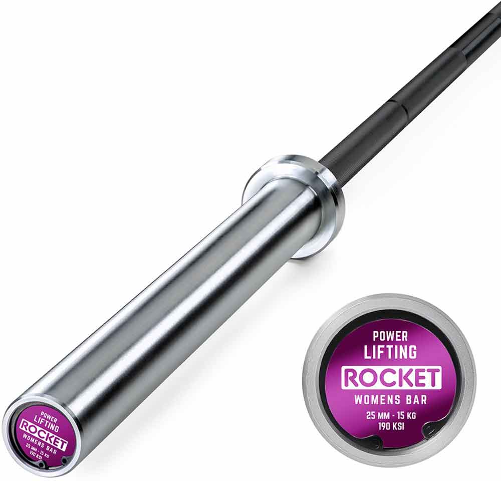 Bild von Women's Powerlifting Bar - 190K - Black Chrome / Bright Zinc ATX Rocket Series